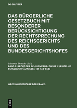 Recht der Schuldverhältnisse II (einzelne Schuldverhältnisse), [§§ 433–853] - 