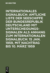 15 Jan. 1959, mit Nachtrag bis 10. März 1959 - 