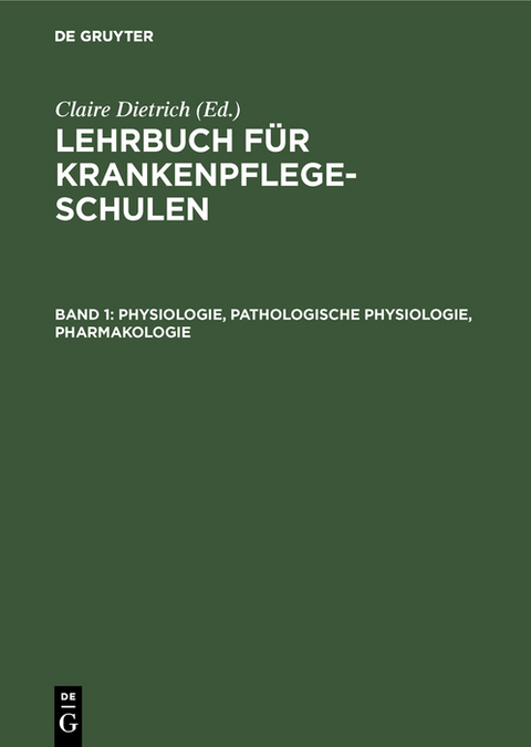 Physiologie, Pathologische Physiologie, Pharmakologie - 