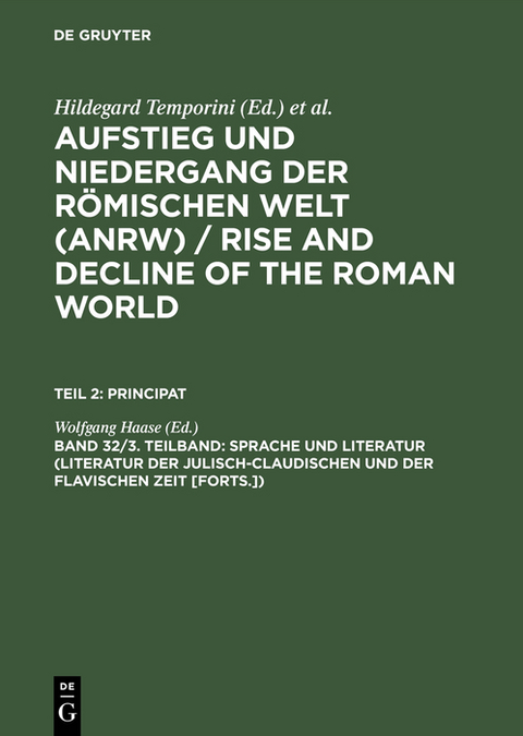 Sprache und Literatur (Literatur der julisch-claudischen und der flavischen Zeit [Forts.]) - 