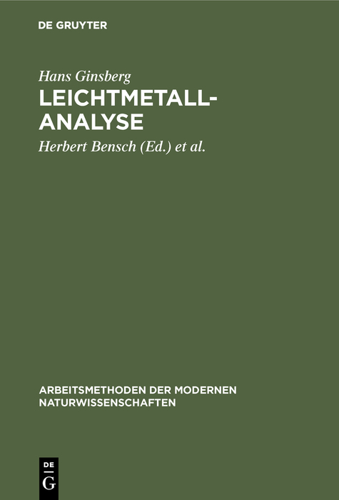 Leichtmetallanalyse - Hans Ginsberg