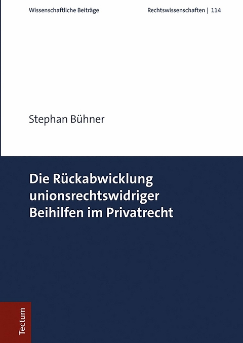 Die Rückabwicklung unionsrechtswidriger Beihilfen im Privatrecht - Stephan Bühner