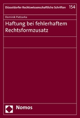 Haftung bei fehlerhaftem Rechtsformzusatz - Dominik Pietzarka