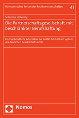 Die Partnerschaftsgesellschaft mit beschränkter Berufshaftung - Sebastian Jördening