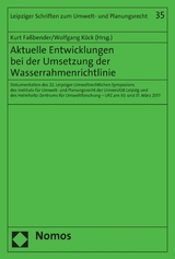 Aktuelle Entwicklungen bei der Umsetzung der Wasserrahmenrichtlinie - 