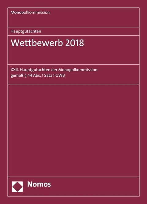 Hauptgutachten. Wettbewerb 2018 - 