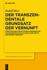 Der transzendentale Grundsatz der Vernunft -  Rudolf Meer