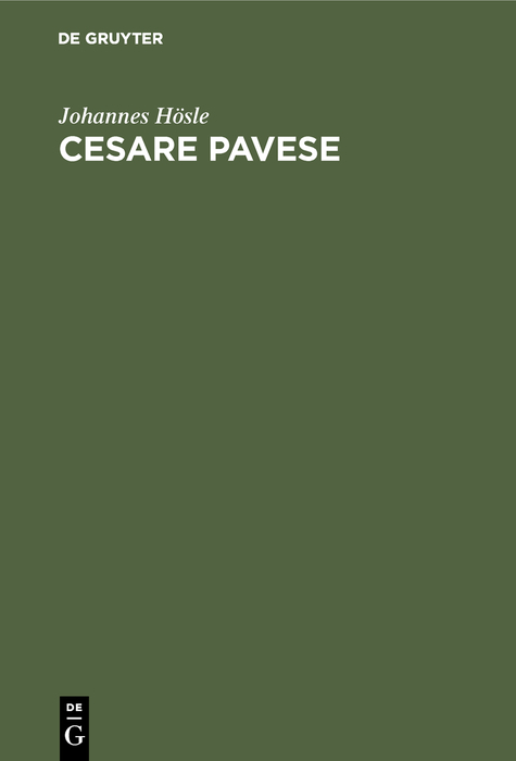 Cesare Pavese - Johannes Hösle