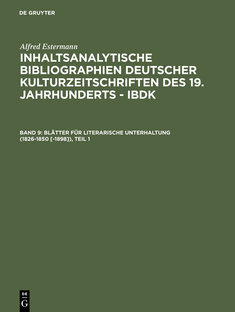 Blätter für literarische Unterhaltung (1826-1850 [-1898]) - 