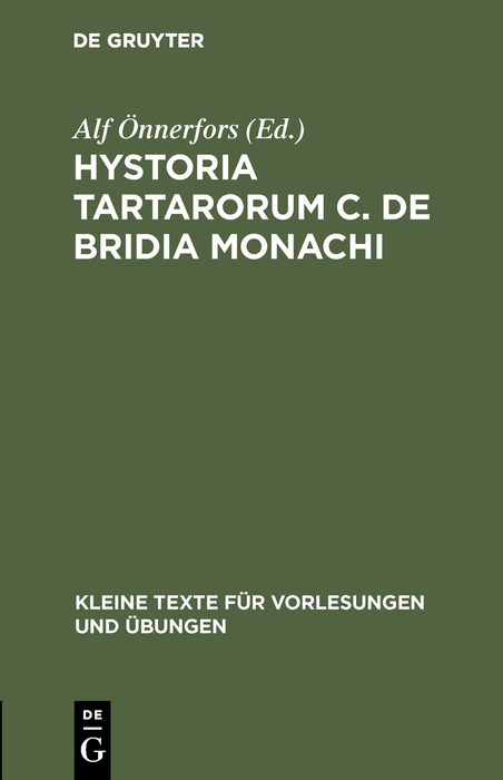 Hystoria Tartarorum C. de Bridia Monachi - 