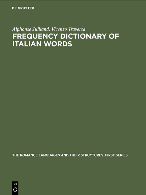 Frequency dictionary of Italian words - Alphonse Juilland, Vicenzo Traversa