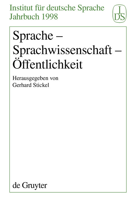 Sprache - Sprachwissenschaft - Öffentlichkeit - 