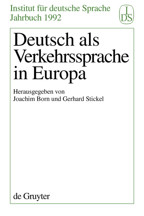 Deutsch als Verkehrssprache in Europa - 