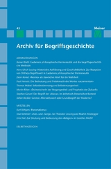 Archiv für Begriffsgeschichte. Band 45 - 