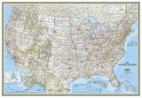 United States Classic, Enlarged Flat - Maps, National Geographic