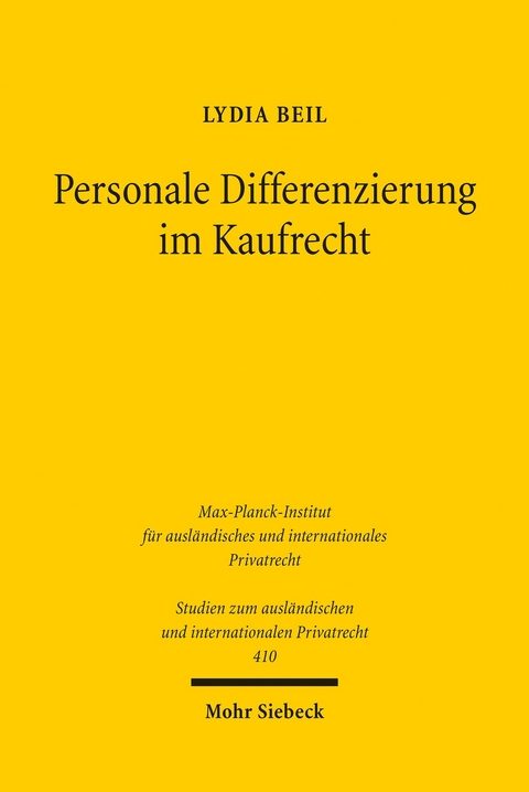 Personale Differenzierung im Kaufrecht -  Lydia Beil