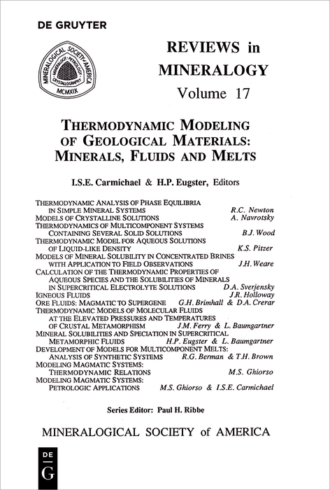 Thermodynamic Modeling of Geologic Materials - 