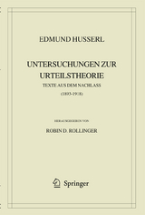 Edmund Husserl. Untersuchungen zur Urteilstheorie - Edmund Husserl