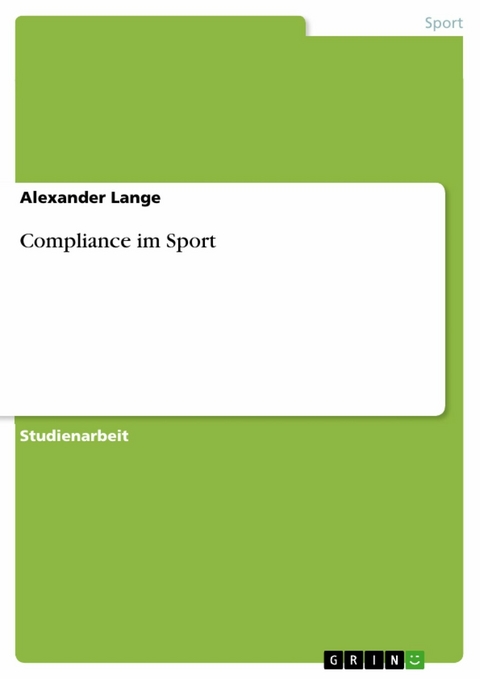 Compliance im Sport - Alexander Lange