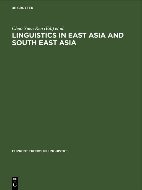 Linguistics in East Asia and South East Asia - 