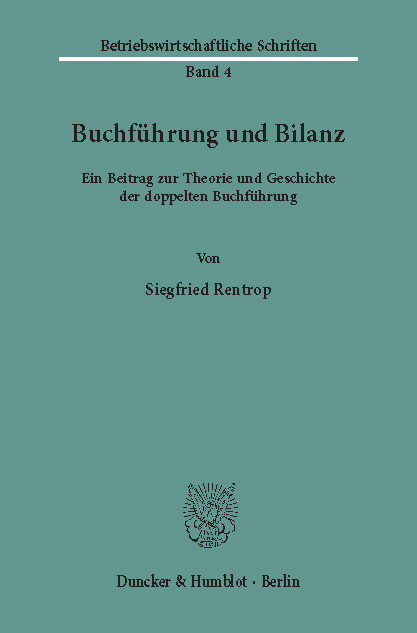 Buchführung und Bilanz. -  Siegfried Rentrop