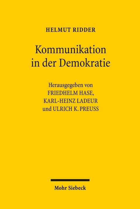 Kommunikation in der Demokratie -  Helmut Ridder