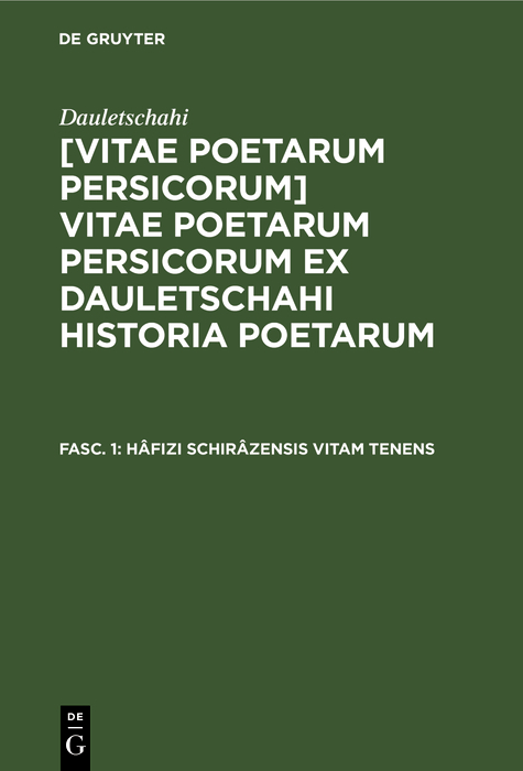 Hâfizi Schirâzensis vitam tenens -  Dauletschahi