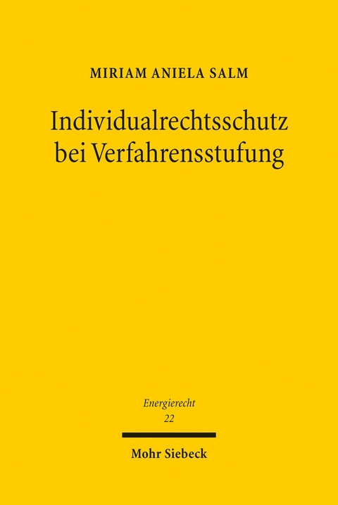 Individualrechtsschutz bei Verfahrensstufung -  Miriam Aniela Salm