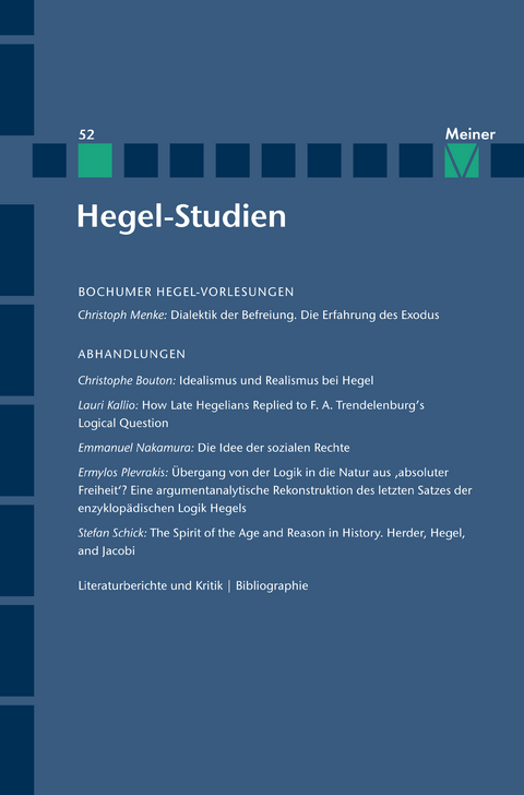 Hegel-Studien Band 52 - 