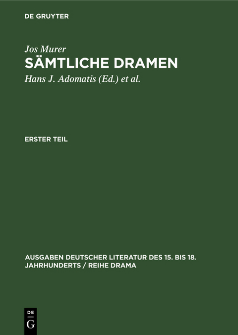 Sämtliche Dramen - Jos Murer