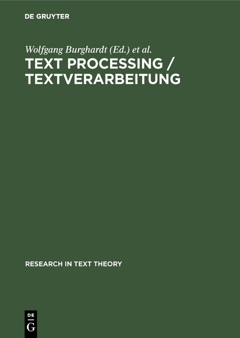 Text Processing / Textverarbeitung - 