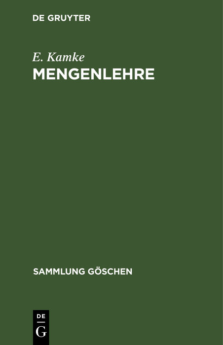 Mengenlehre - E. Kamke