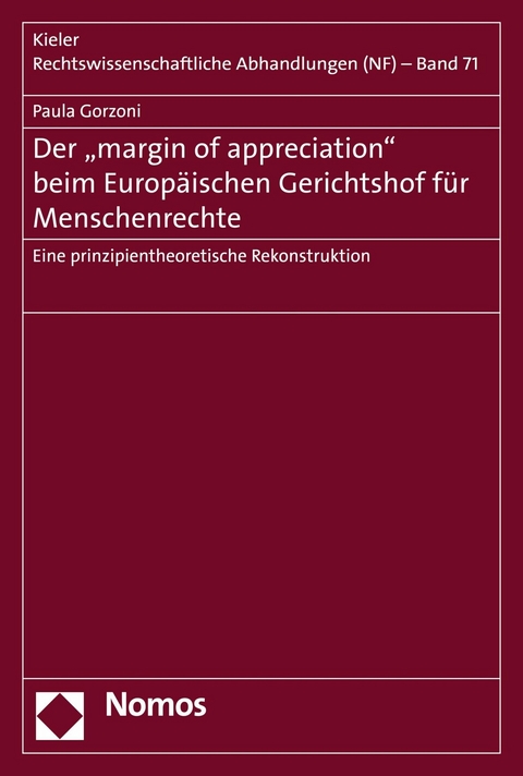 Der "margin of appreciation" beim Europäischen Gerichtshof für Menschenrechte - Paula Gorzoni