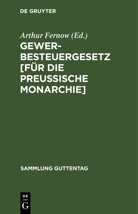 Gewerbesteuergesetz [für die Preussische Monarchie] - 