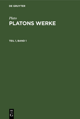 Plato: Platons Werke. Teil 1, Band 1 -  Plato