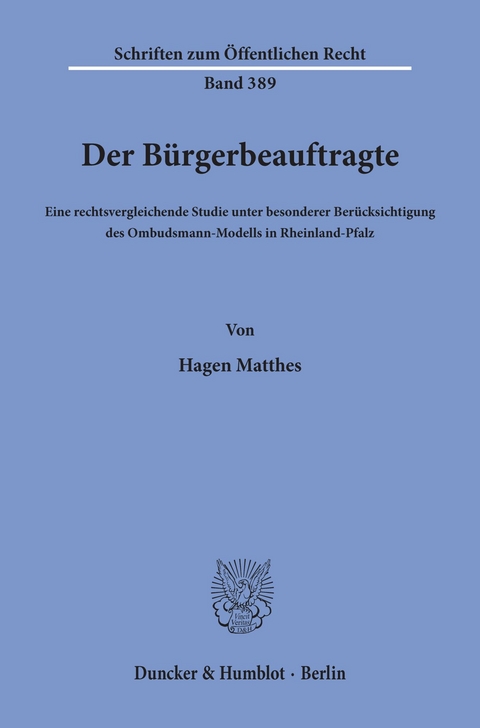 Der Bürgerbeauftragte. -  Hagen Matthes