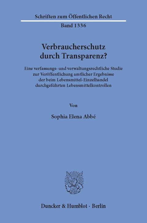 Verbraucherschutz durch Transparenz? -  Sophia Elena Abbé