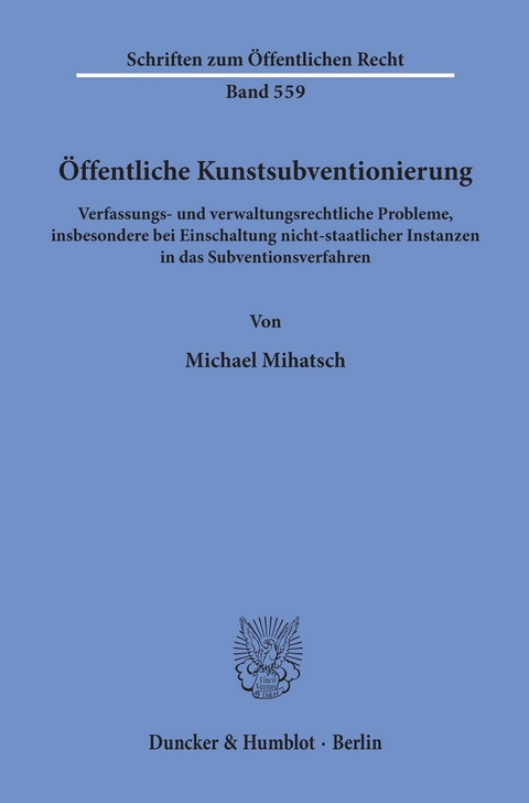 Öffentliche Kunstsubventionierung. -  Michael Mihatsch