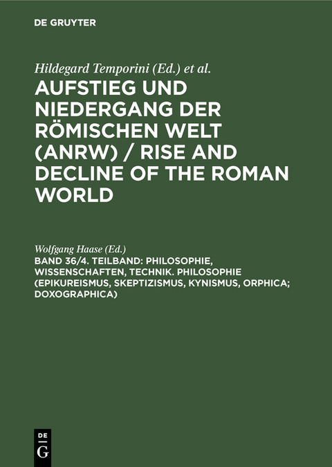 Philosophie, Wissenschaften, Technik. Philosophie (Epikureismus, Skeptizismus, Kynismus, Orphica; Doxographica) - 