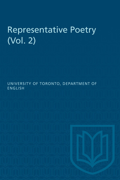 Representative Poetry -  University Of Toronto