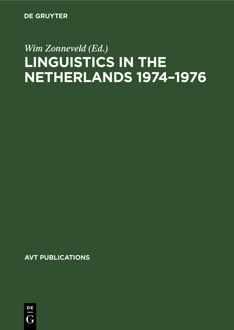 Linguistics in the Netherlands 1974–1976 - 