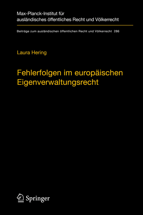 Fehlerfolgen im europäischen Eigenverwaltungsrecht - Laura Hering