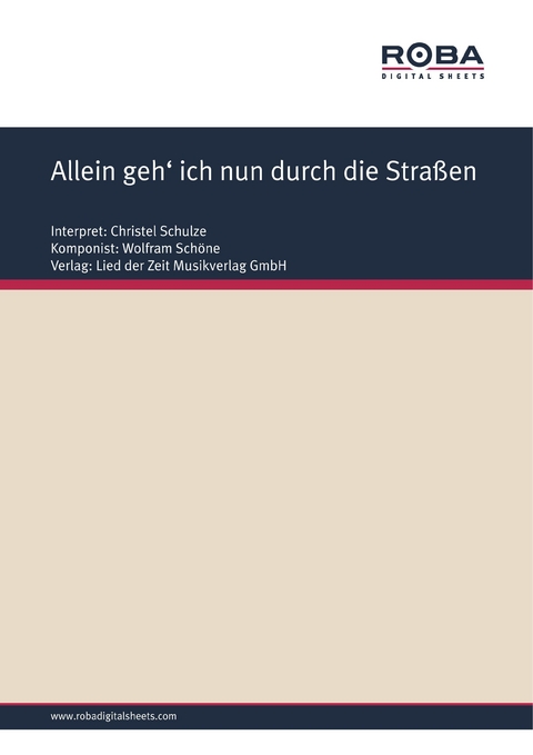 Allein geh' ich nun durch die Straßen - Jean Hamburger