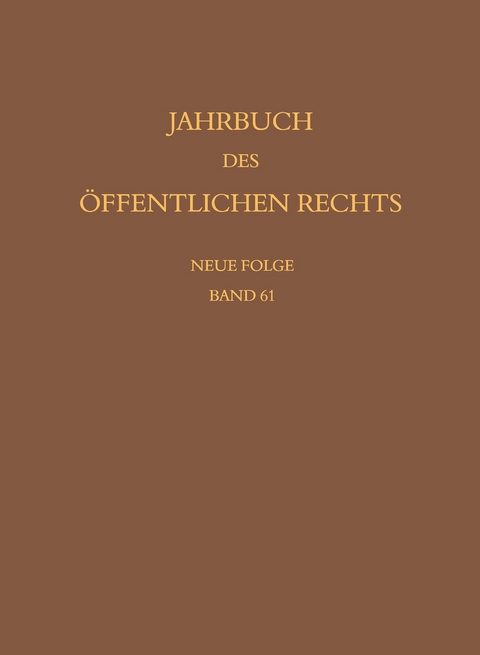 Jahrbuch des öffentlichen Rechts der Gegenwart. Neue Folge - 