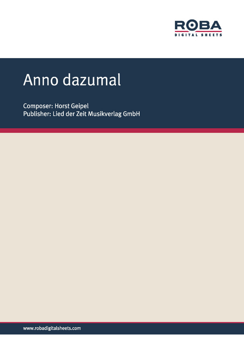 Anno dazumal - Horst Geipel