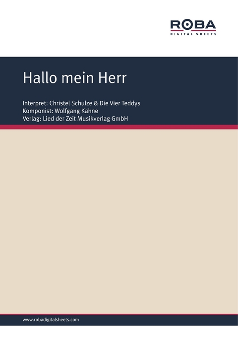 Hallo mein Herr - Wolfgang Kähne, Ursula Upmeier, Wolfram Schöne