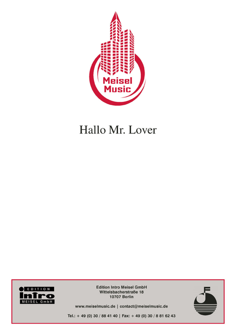 Hallo Mr. Lover - Fred Oldörp, Will Meisel