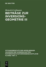 Beiträge zur Inversionsgeometrie III - Heinrich Liebmann