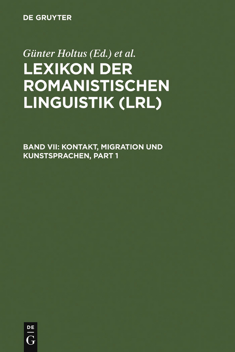 Kontakt, Migration und Kunstsprachen - 