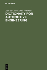 Dictionary for Automotive Engineering - Jean de Coster, Otto Vollnhals